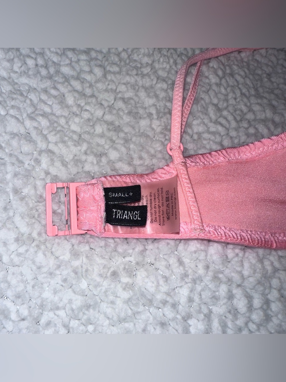 TRIANGL bikini set peach pink crinkle texture cheeky cut adjustable straps S - Picture 5 of 13